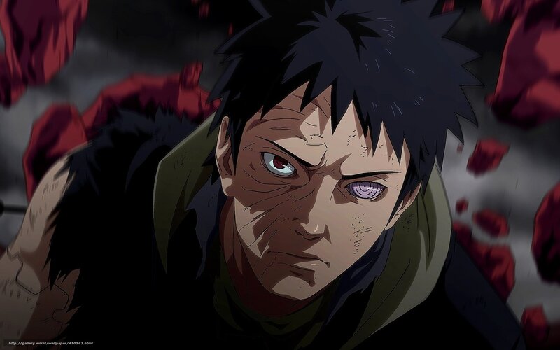 Anime Character with Red Eyes — Black, Dramatic, Intense, Red Chakra