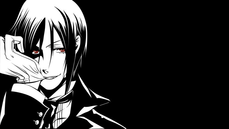 Anime Character with Red Eyes — Black, Dramatic, Manga, Hand, Coat