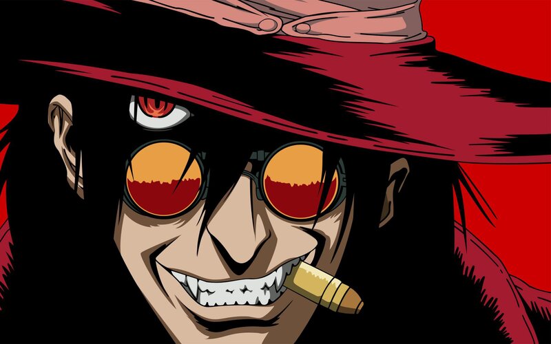 Anime Character with Red Eyes — Black, Dramatic, Manga, Hat