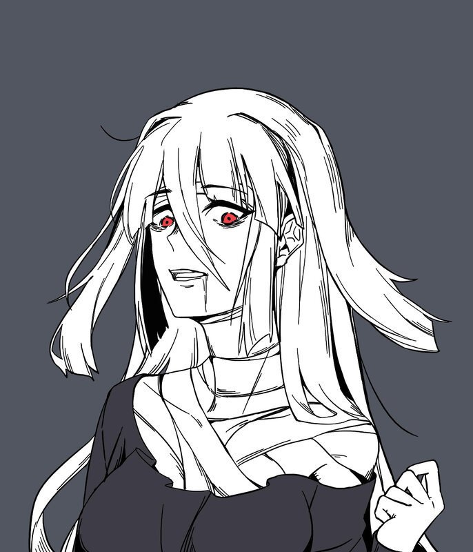 Anime Character with Red Eyes — Black, Dramatic, Manga, Long Hair, Red Eyes