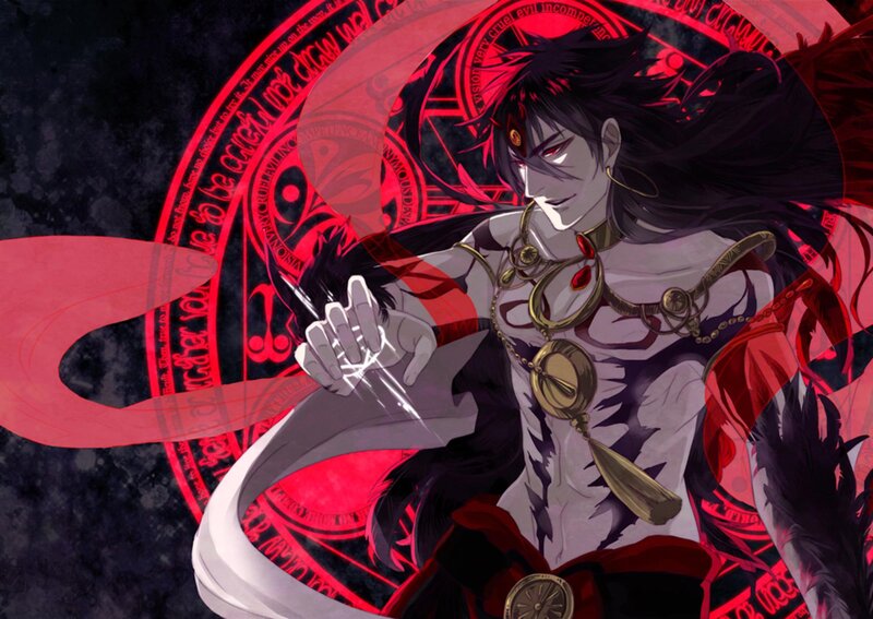 Anime Character with Red Eyes — Black, Dramatic, Manga, Red Circle