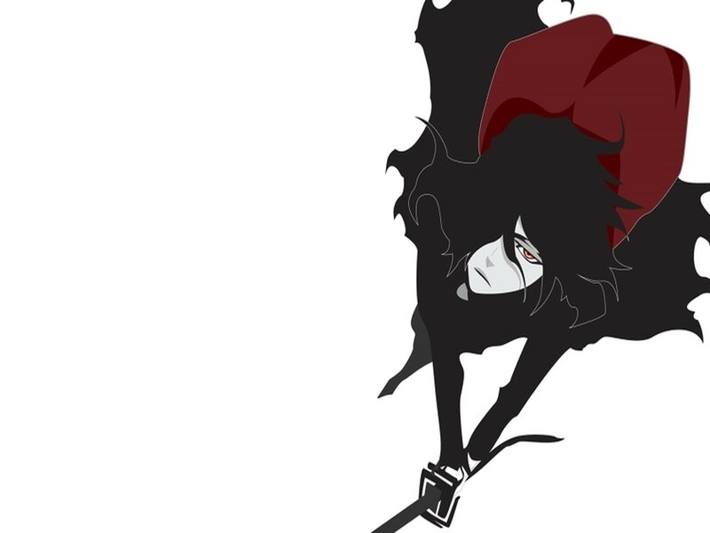 Anime Character with Red Eyes — Black, Dramatic, Manga, Red Cloak