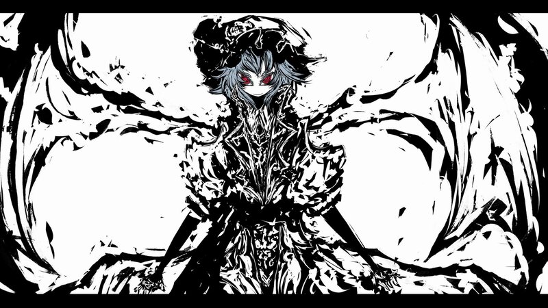 Anime Character with Red Eyes — Black, Dramatic, Manga, Red Eyes, Black and White Art