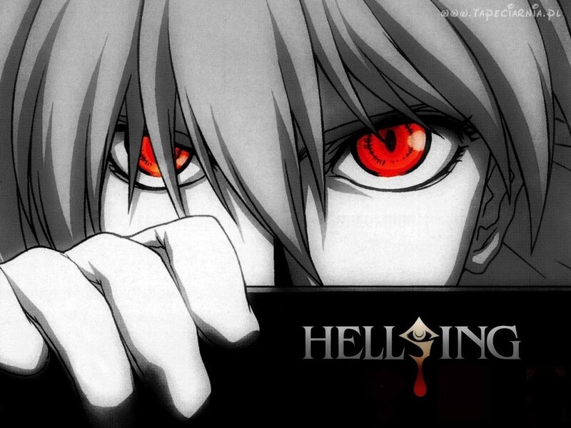 Anime Character with Red Eyes — Black, Dramatic, Manga, Red Eyes