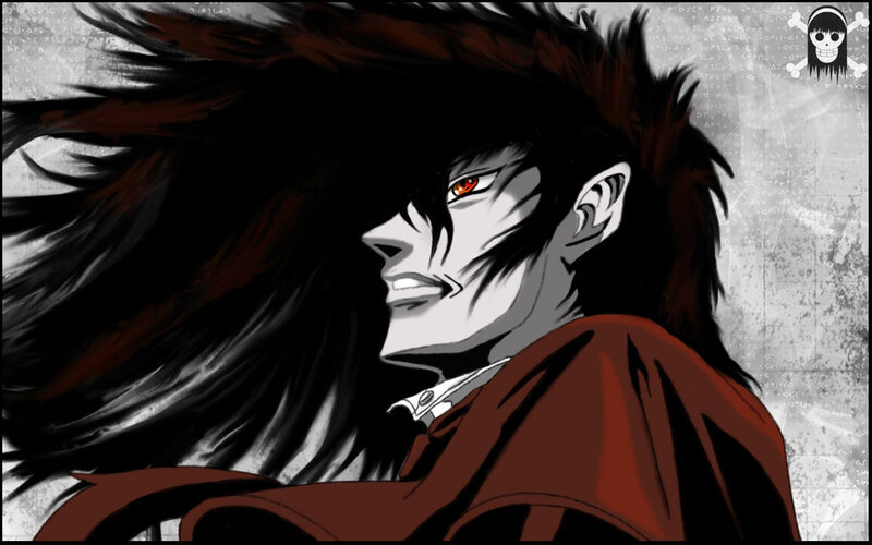 Anime Character with Red Eyes — Black, Dramatic, Manga, Skull and Crossbones