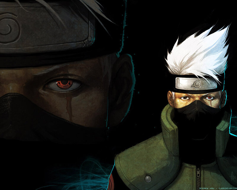 Anime Character with Red Eyes — Black, Dramatic, Night, Digital Art, Headband