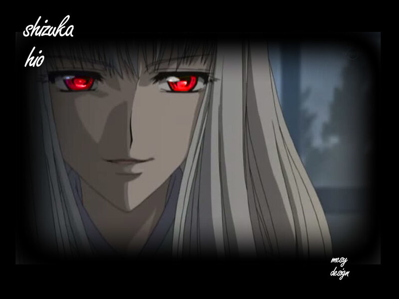 Anime Character with Red Eyes — Black, Dramatic, Night, Long Hair