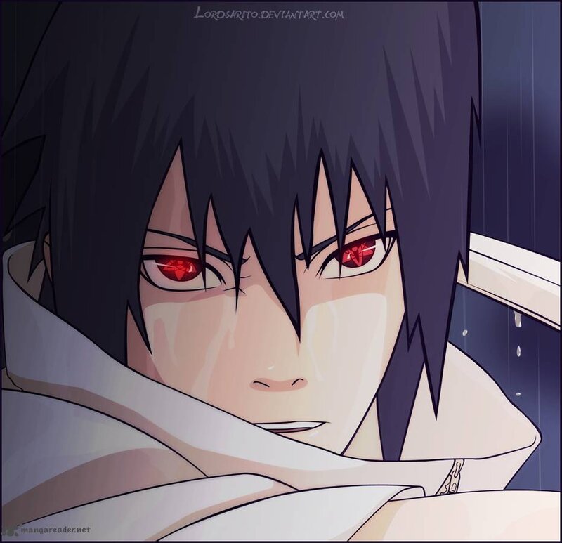 Anime Character with Red Eyes — Black, Dramatic, Night, Manga, Rain