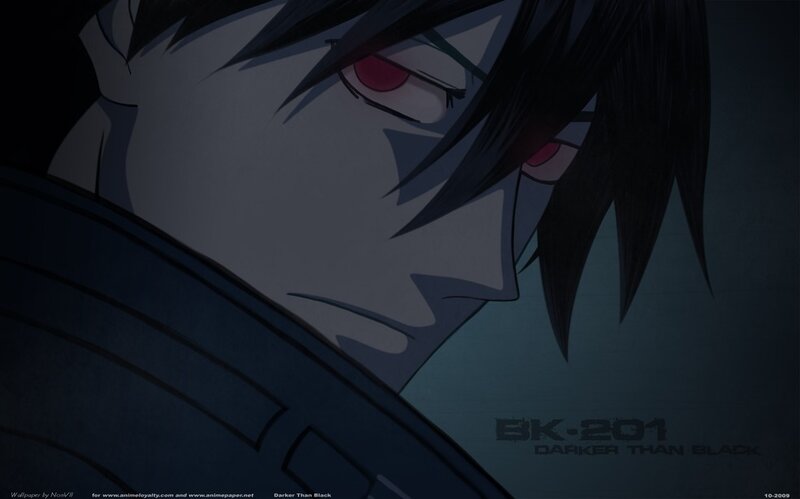 Anime Character with Red Eyes — Black, Dramatic, Night, Red Eyes, Black Hair