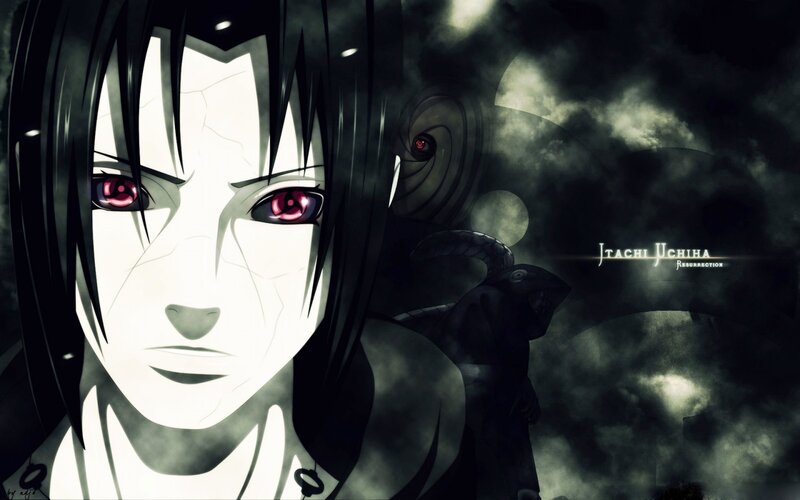 Anime Character with Red Eyes — Black, Dramatic, Night, Red Eyes, Dark Hair, Smoke