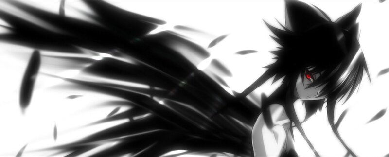 Anime Character with Red Eyes — Black, Dramatic, Red Eyes