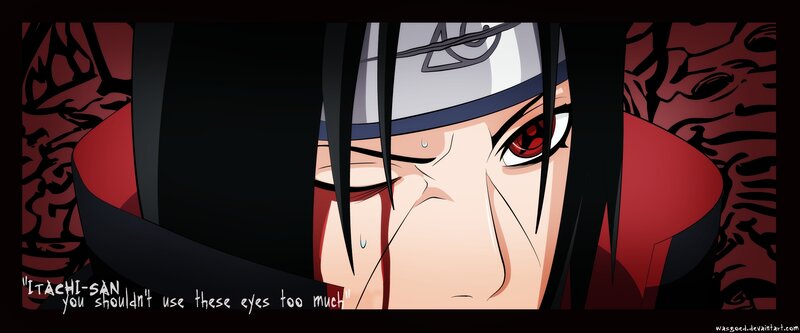 Anime Character with Red Eyes — Black, Dramatic, Tear
