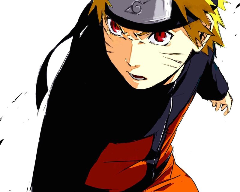 Anime Character with Red Eyes — Black, Intense, Manga, Headband