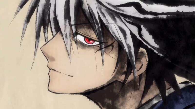 Anime Character with Red Eyes — Black, Intense, Manga
