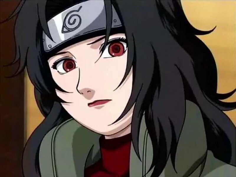 Anime Character with Red Eyes — Black, Serious
