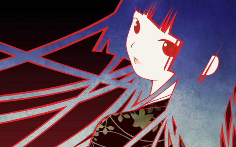 Anime Character with Red Eyes — Blue, Dramatic, Night, Red Hair