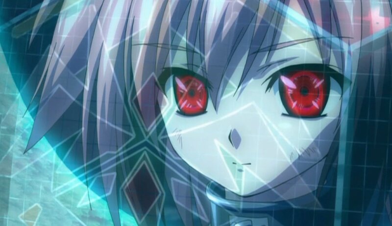 Anime Character with Red Eyes — Blue, Dramatic, Red Eyes