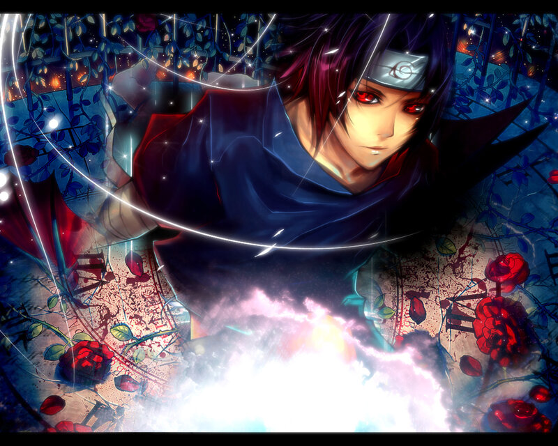 Anime Character with Red Eyes — Blue