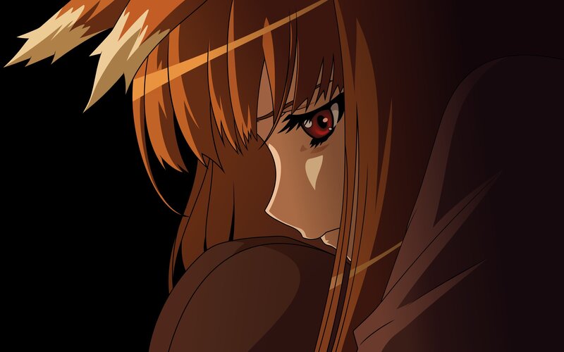Anime Character with Red Eyes — Brown, Dramatic, Brown Hair