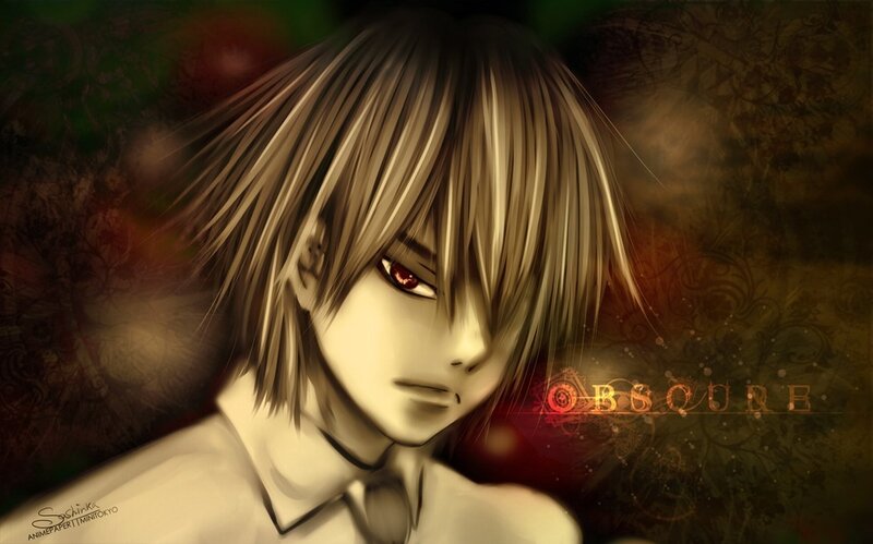 Anime Character with Red Eyes — Brown, Dramatic, Digital Art