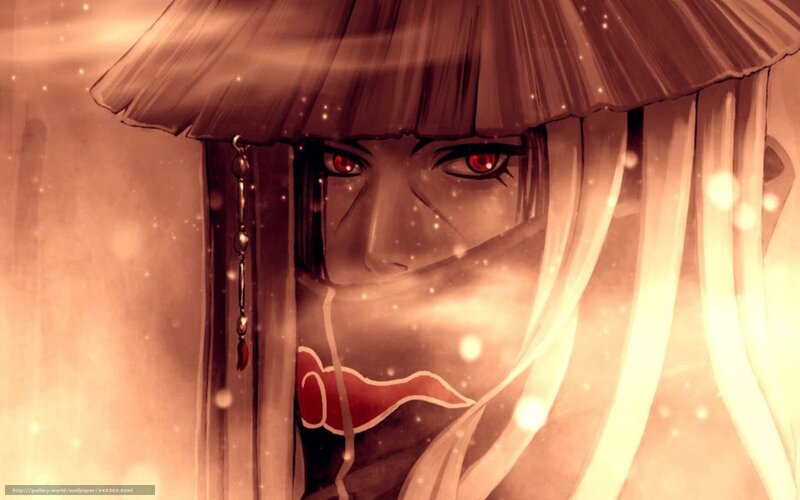 Anime Character with Red Eyes — Brown, Dramatic, Manga, Hat