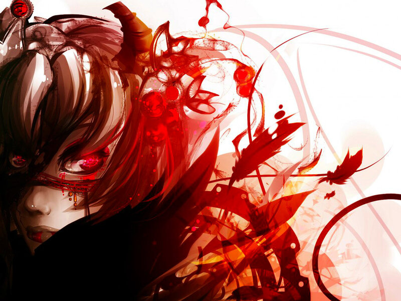 Anime Character with Red Eyes — Dramatic, Digital Art, Red Eyes