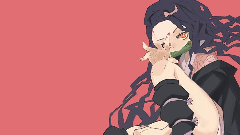 Anime Character with Red Eyes — Dramatic, Red Background