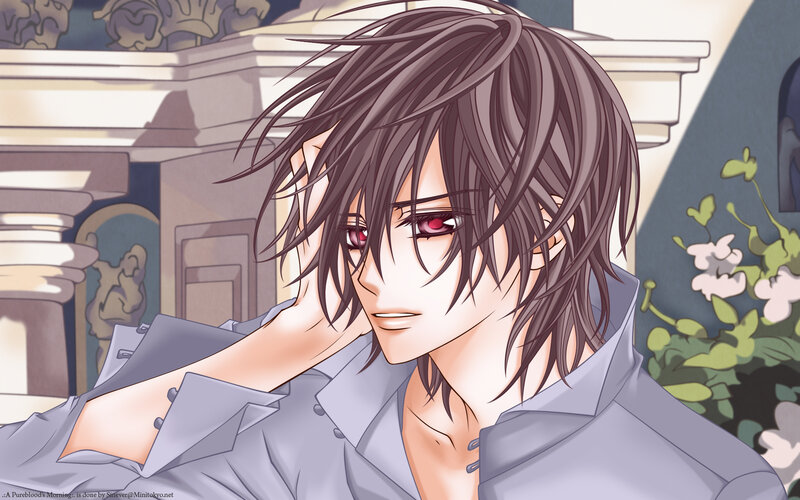 Anime Character with Red Eyes — Gray, Dramatic, Morning