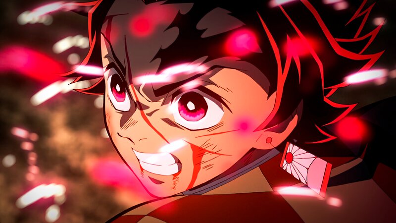 Anime Character with Red Eyes — Intense