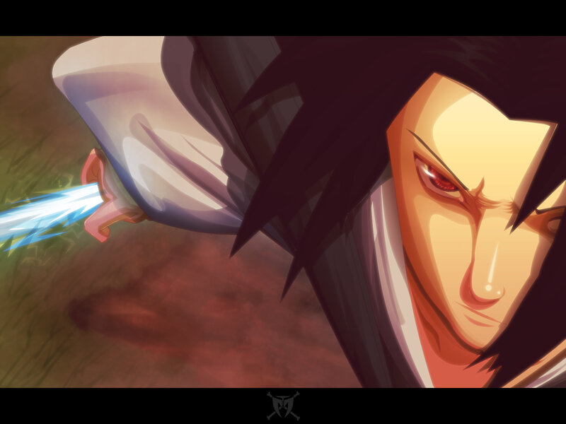 Anime Character with Red Eyes — Orange, Dramatic, Manga, Sword