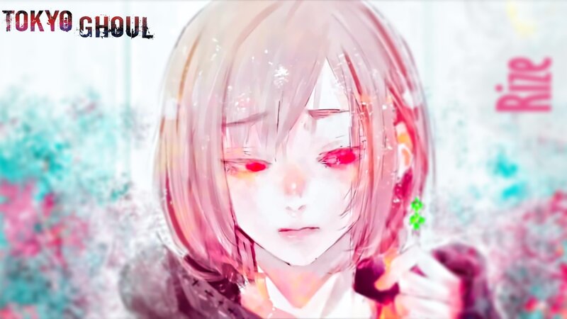 Anime Character with Red Eyes — Pink, Dramatic, Digital Art, Text