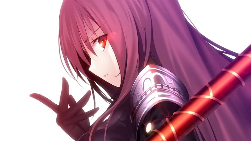 Anime Character with Red Eyes — Purple, Dramatic, Digital Art, Sword