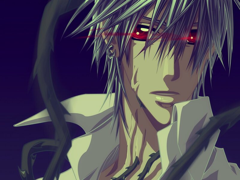 Anime Character with Red Eyes — Purple, Dramatic, Night, Manga