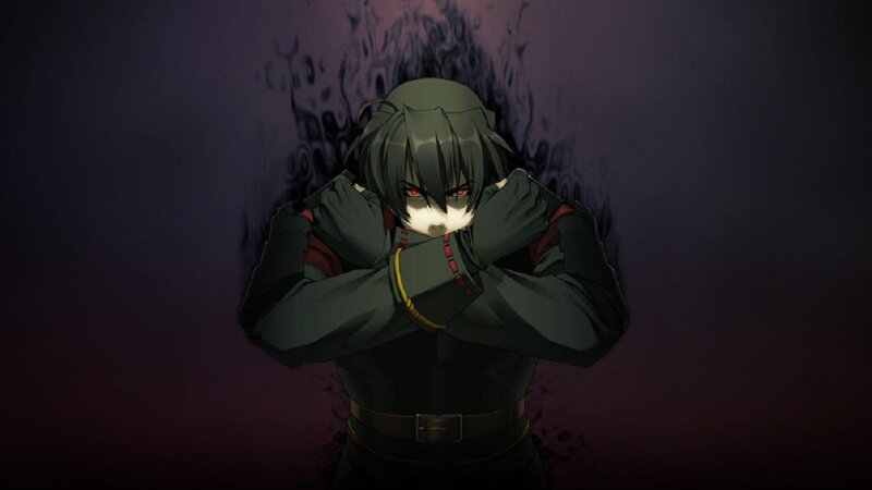 Anime Character with Red Eyes — Purple, Dramatic, Red Eyes