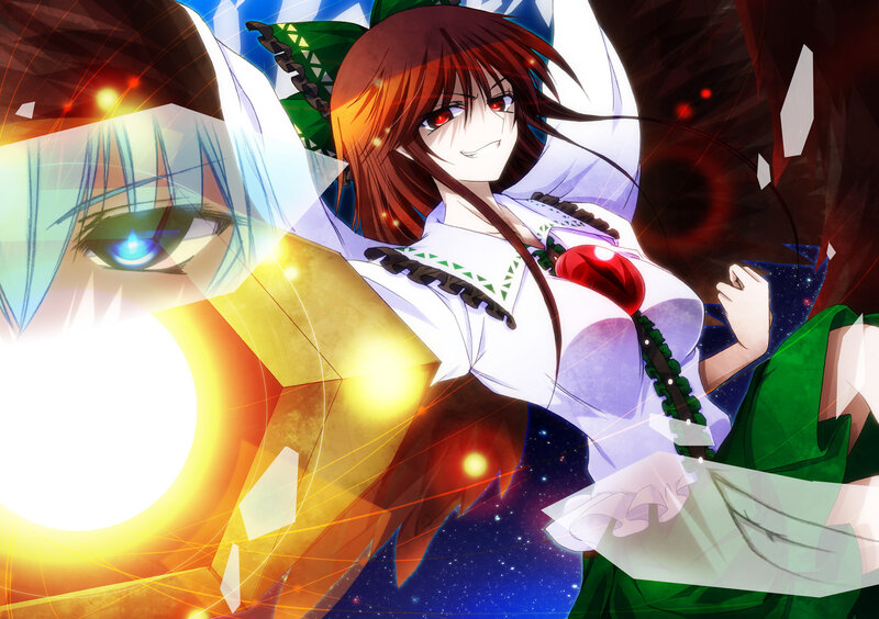 Anime Character with Red Eyes — White, Dramatic, Night