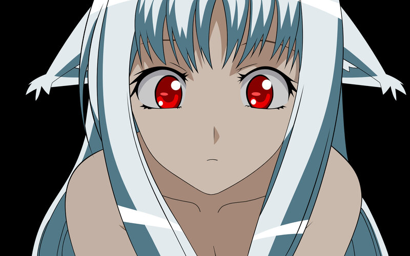 Anime Character with Red Eyes — White, Neutral