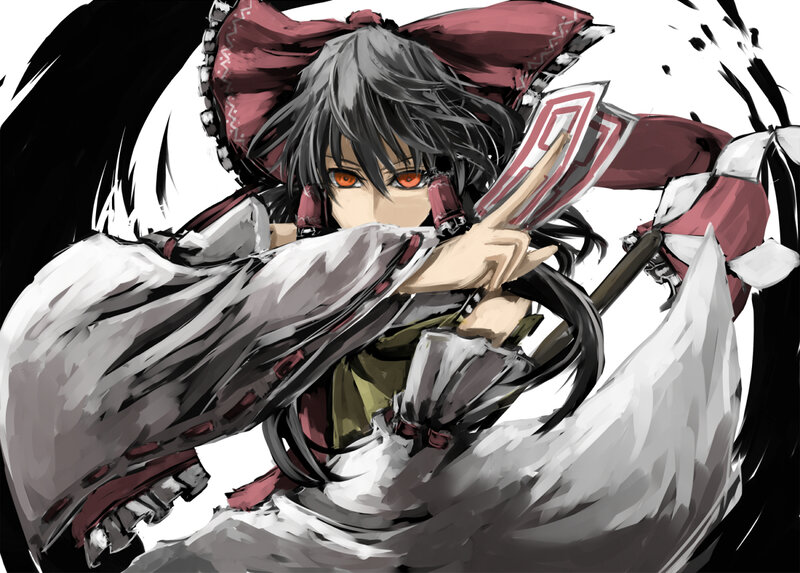 Anime Character with Red Eyes — White