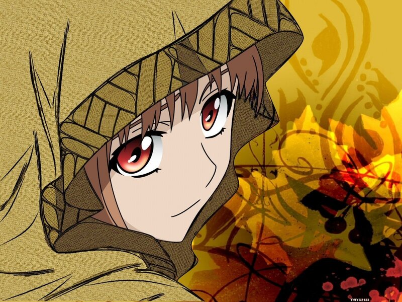 Anime Character with Red Eyes — Yellow, Dramatic, Autumn, Manga