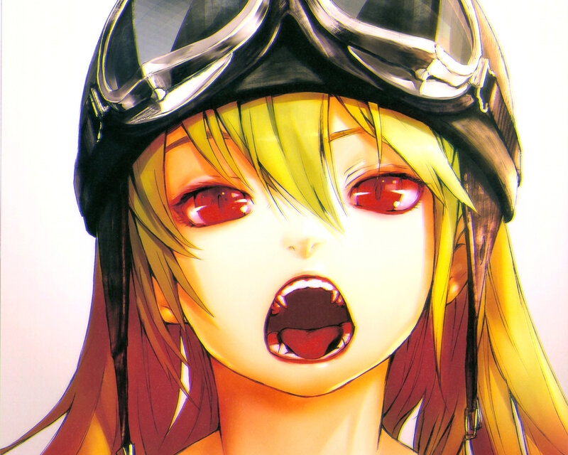 Anime Character with Red Eyes — Yellow, Dramatic, Manga