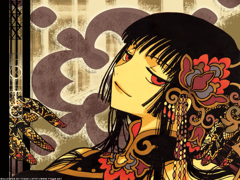 Anime Character with Red Eyes — Yellow, Dramatic