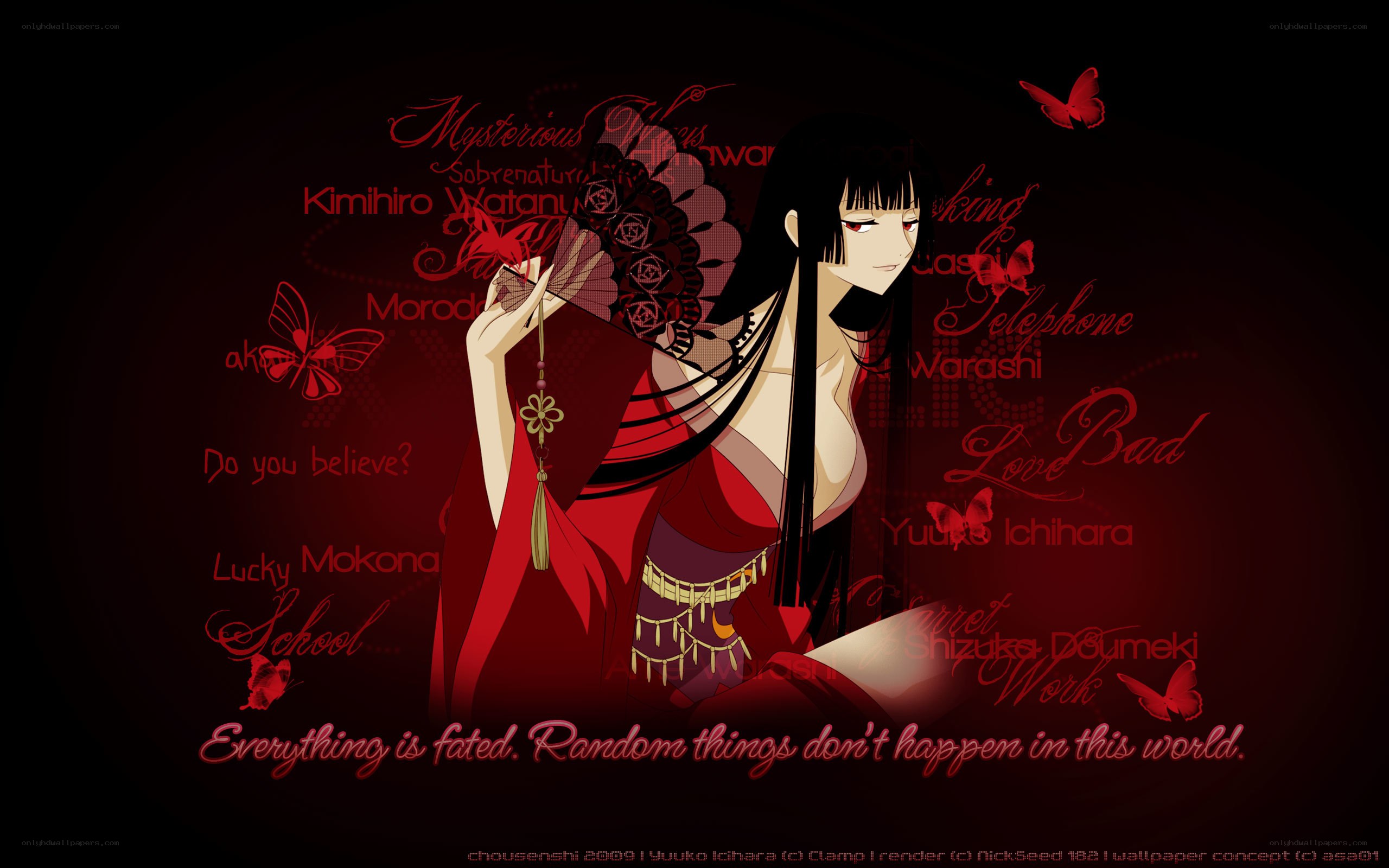 Anime character with red fan