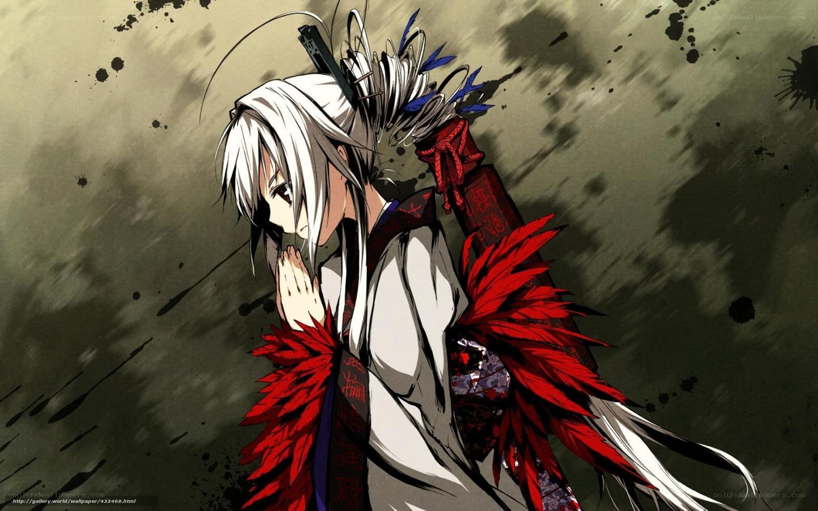 anime character with red feathers