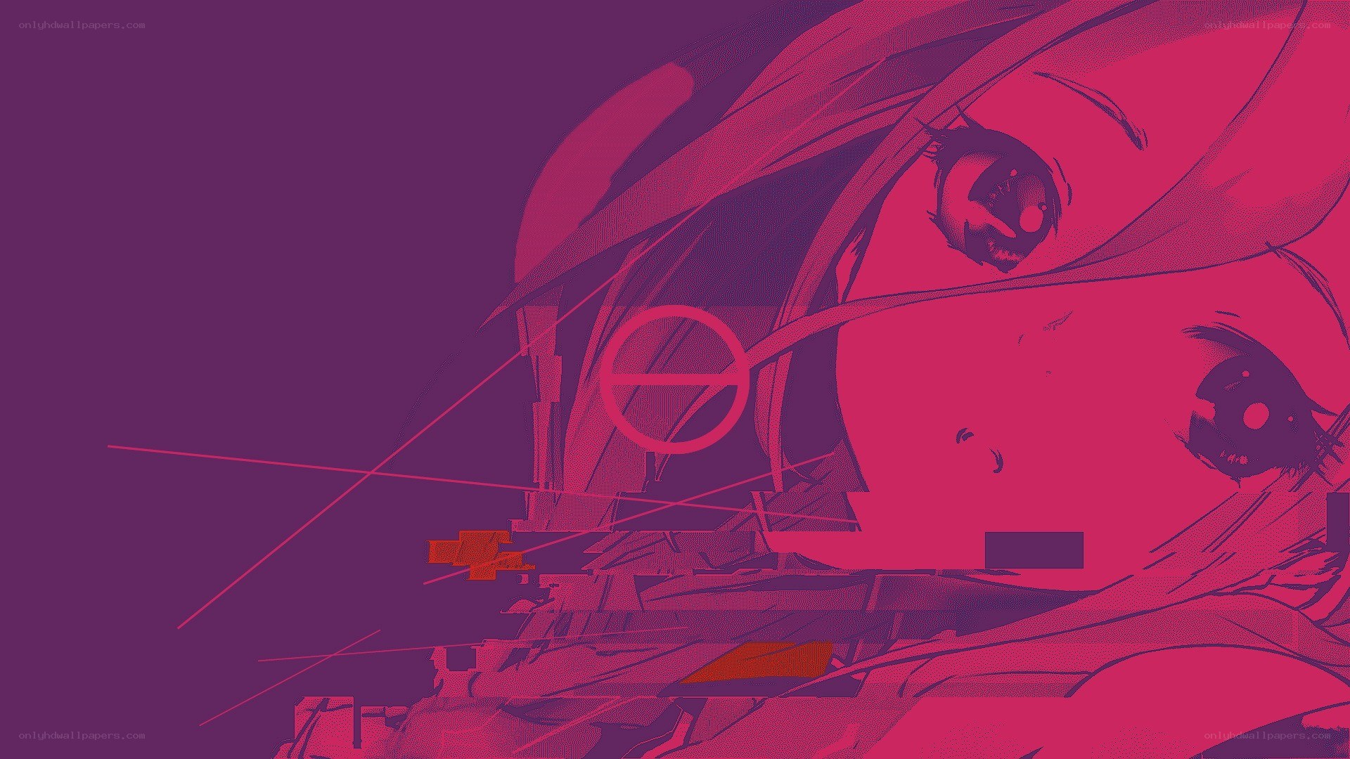 anime character with red filter