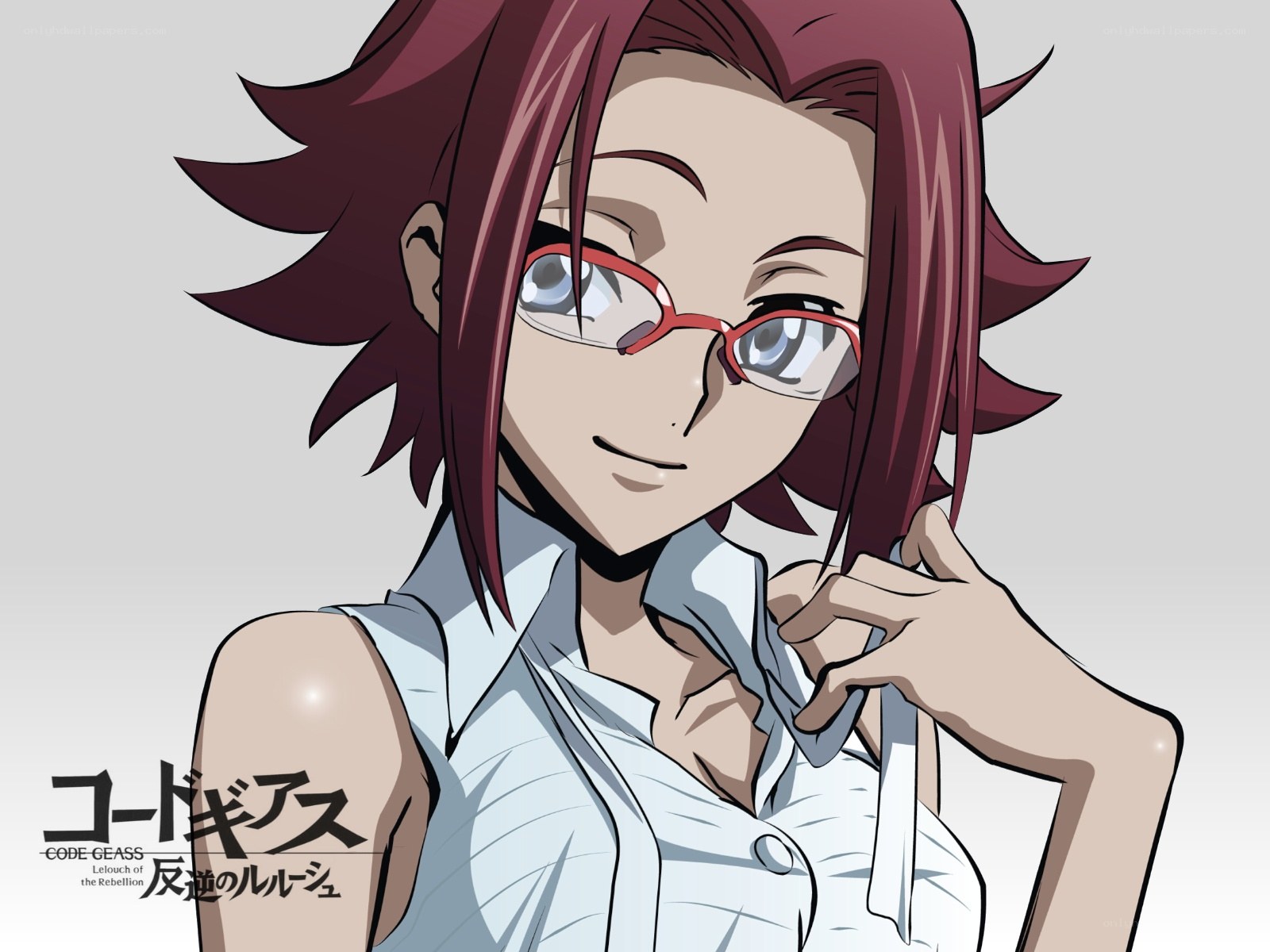 Anime character with red glasses