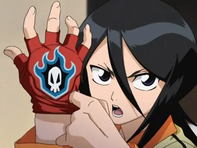 Anime Character with Red Glove — Black