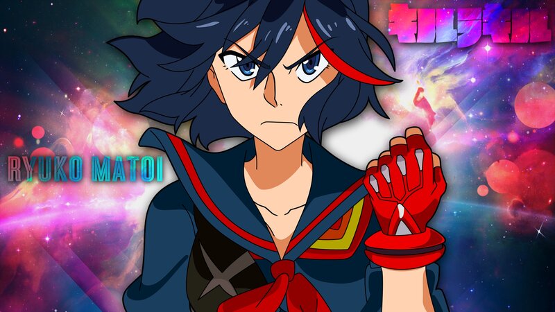Anime Character with Red Glove — Blue