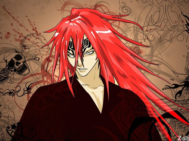 Anime character with red hair