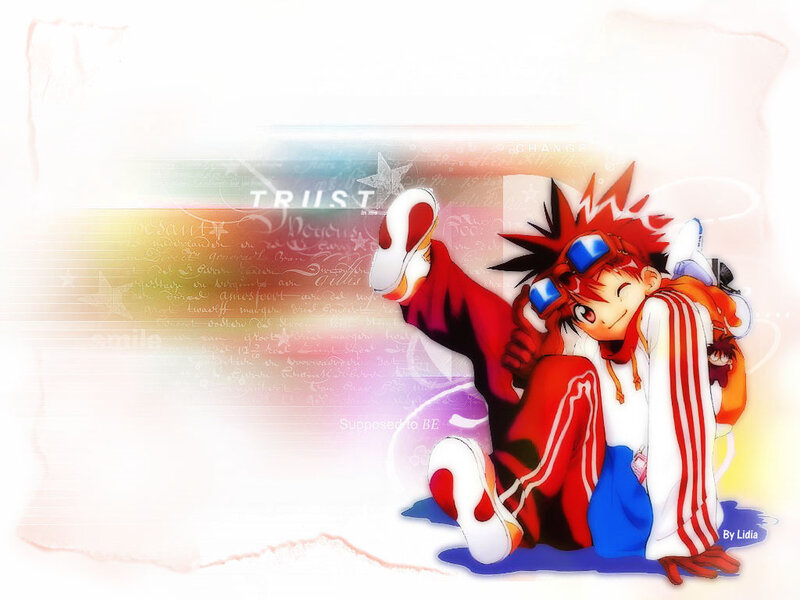 Anime character with red hair