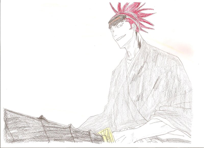 Anime Character with Red Hair — Black, Calm