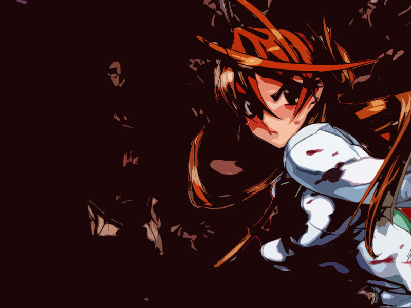 Anime Character with Red Hair — Black, Dramatic, Manga, Hat